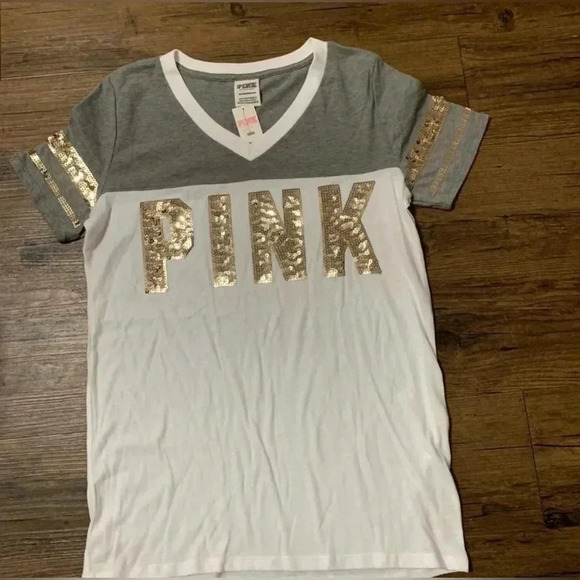 VS PINK BLING EVERYDAY TSHIRT/RETRO
SHORTS  OUTFIT SET S - Picture 6 of 11